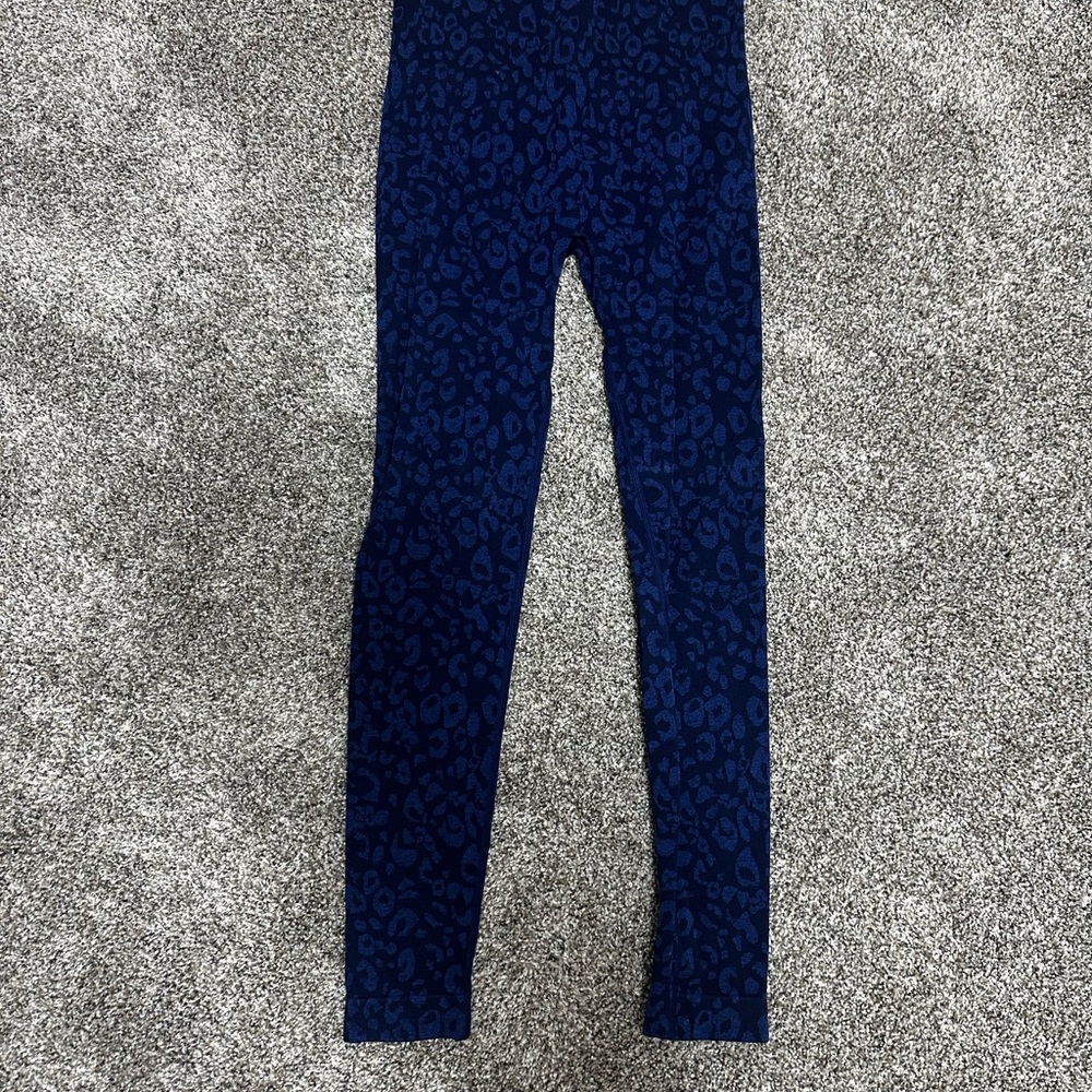 Blue Leopard Print Leggings